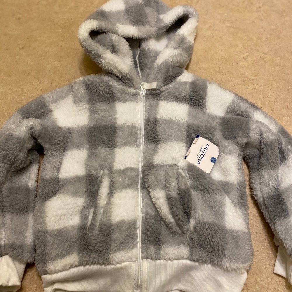 Girls Fleece Plaid Hoodie